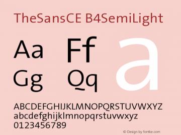 TheSansCE B4SemiLight Version 001.006 Font Sample