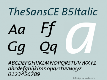 TheSansCE B5Italic Version 001.006 Font Sample