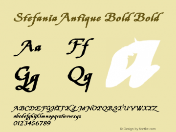 Stefania Antique Bold Bold Version 1.000 2006 initial release图片样张