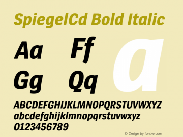 SpiegelCd Bold Italic Version 3.000图片样张