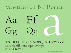 Venetian301 BT Roman mfgpctt-v1.47 Wednesday, October 21, 1992 3:59:09 pm (EST)图片样张