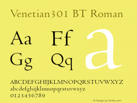 Venetian301 BT Roman mfgpctt-v1.47 Wednesday, October 21, 1992 3:59:09 pm (EST)图片样张