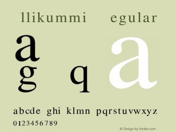 UllikummiA Regular Version 1.001 Font Sample