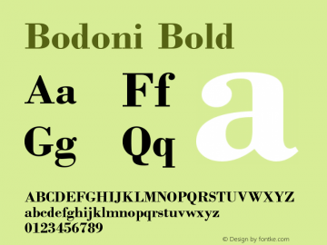 Bodoni Bold Version 1 Font Sample