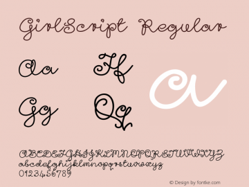 GirlScript Regular Version 1.009 Font Sample
