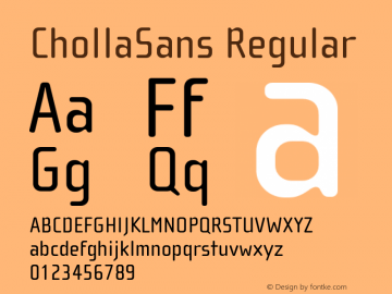 ChollaSans Regular 001.000 Font Sample