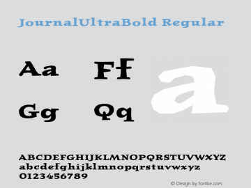 JournalUltraBold Regular 001.000 Font Sample