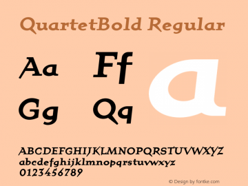 QuartetBold Regular 001.000 Font Sample