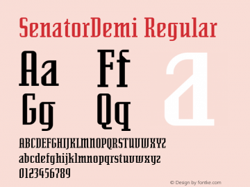 SenatorDemi Regular 001.000 Font Sample