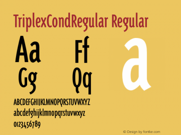 TriplexCondRegular Regular 001.000 Font Sample