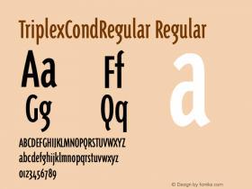 TriplexCondRegular Regular 001.000 Font Sample