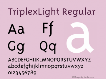 TriplexLight Regular 001.001 Font Sample