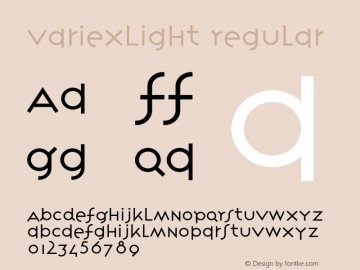 VariexLight Regular 001.000 Font Sample