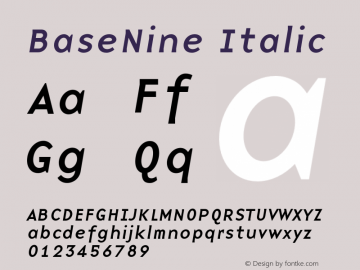 BaseNine Italic 001.000图片样张
