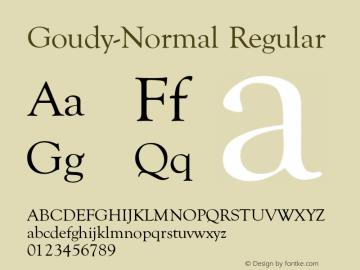 Goudy-Normal Regular Converted from C:\TTFONTS\ST000247.TF1 by ALLTYPE图片样张