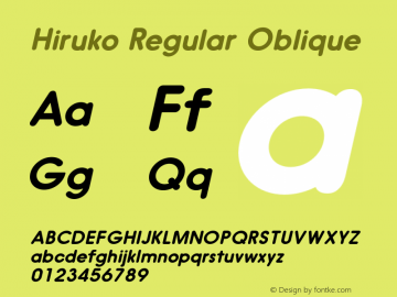 Hiruko Regular Oblique Version 1.001图片样张