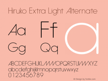 Hiruko Extra Light Alternate Version 1.001 Font Sample