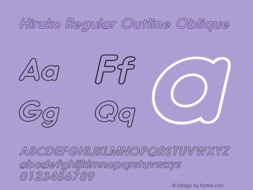 Hiruko Regular Outline Oblique Version 1.001图片样张