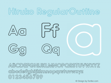 Hiruko RegularOutline Version 1.001 Font Sample