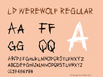 LD Werewolf Regular Unknown Font Sample