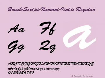 Brush-Script-Normal-Italic Regular Converted from F:\BRUSH.TF1 by ALLTYPE图片样张