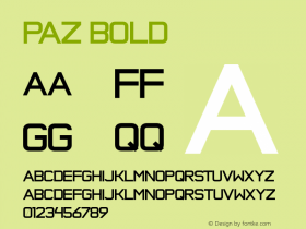 Paz Bold Version 1.000 Font Sample