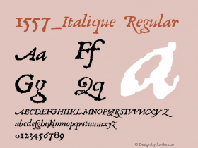 1557_Italique Regular Version 1 Font Sample