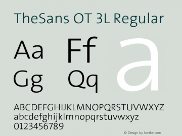 TheSans OT 3L Regular Version 1.002 2007 Font Sample