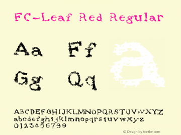 FC-Leaf Red Regular Version 1.00 Font Sample