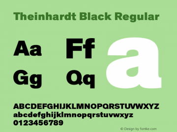 Theinhardt Black Regular Version 001.000 Font Sample