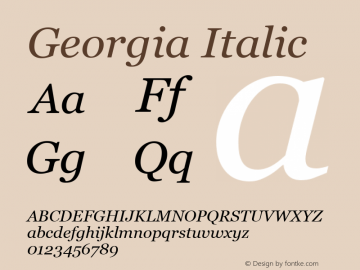 Georgia Italic Version 5.00a图片样张