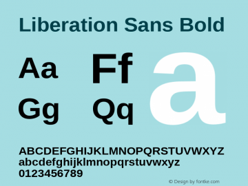 Liberation Sans Bold Version 1.04 Font Sample