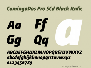 CamingoDos Pro SCd Black Italic Version 2.000 Font Sample