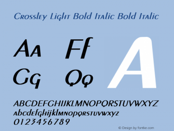 Crossley Light Bold Italic Bold Italic Unknown图片样张