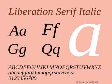 Liberation Serif Italic Version 1.04图片样张