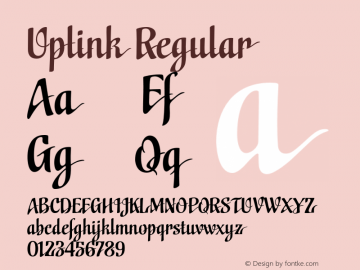 Uplink Regular Version 1.000 Font Sample