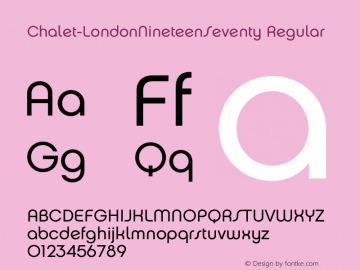 Chalet-LondonNineteenSeventy Regular Version 2.001;PS 002.000;hotconv 1.0.38 Font Sample