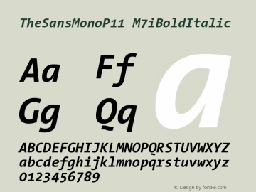 TheSansMonoP11 M7iBoldItalic Version 001.000图片样张