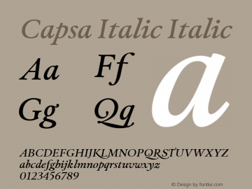 Capsa Italic Italic Version 1.0图片样张