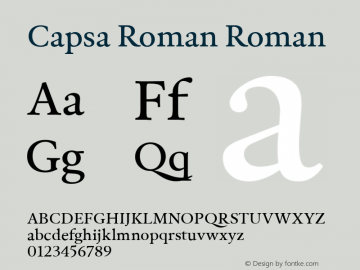 Capsa Roman Roman Version 1.0 Font Sample