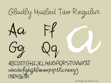 Gladly Mailed Two Regular Version 1.000 2008 initial release Font Sample