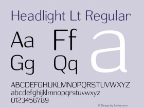 Headlight Lt Regular OTF 1.001;PS 001.001;Core 1.0.29 Font Sample