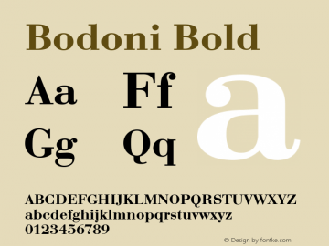 Bodoni Bold Altsys Fontographer 3.5  5/3/92 Font Sample