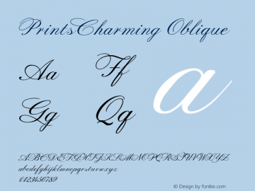 PrintsCharming Oblique Version 001.000图片样张