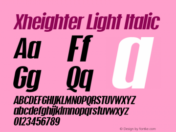 Xheighter Light Italic 001.000图片样张