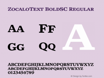 ZocaloText BoldSC Regular Version 1.0图片样张