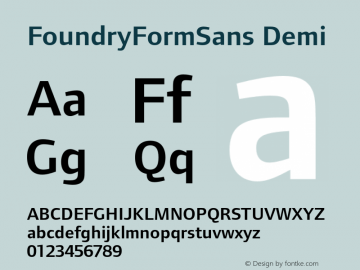 FoundryFormSans Demi 001.000 Font Sample