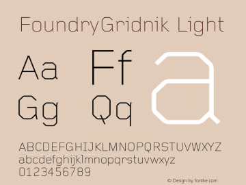 FoundryGridnik Light 001.000图片样张