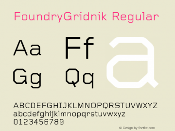 FoundryGridnik Regular 001.000 Font Sample