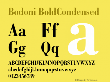 Bodoni BoldCondensed Version 001.001图片样张